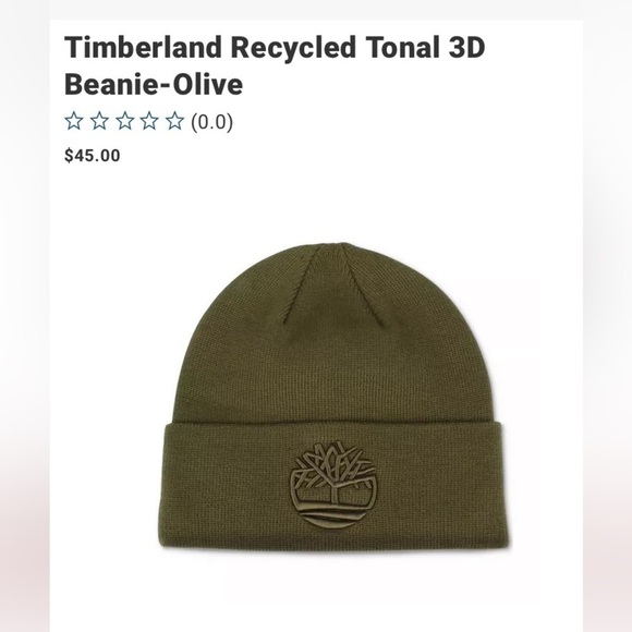 Timberland Recycled Tonal 3D Olive Green Beanie Winter Hat - Picture 6 of 7